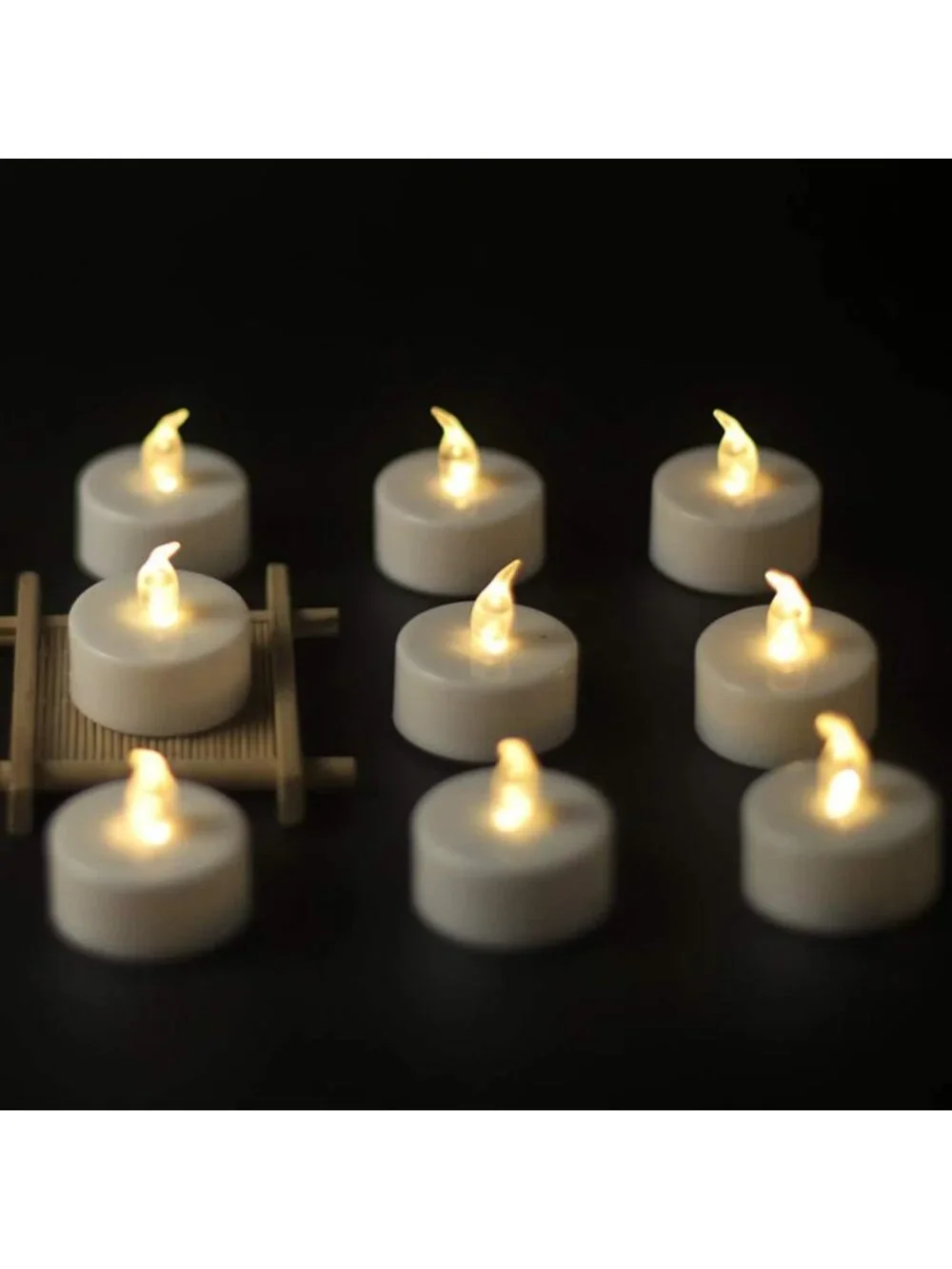Realistic Flameless LED Tea Light Candles - 200pcs Battery Operated Warm White